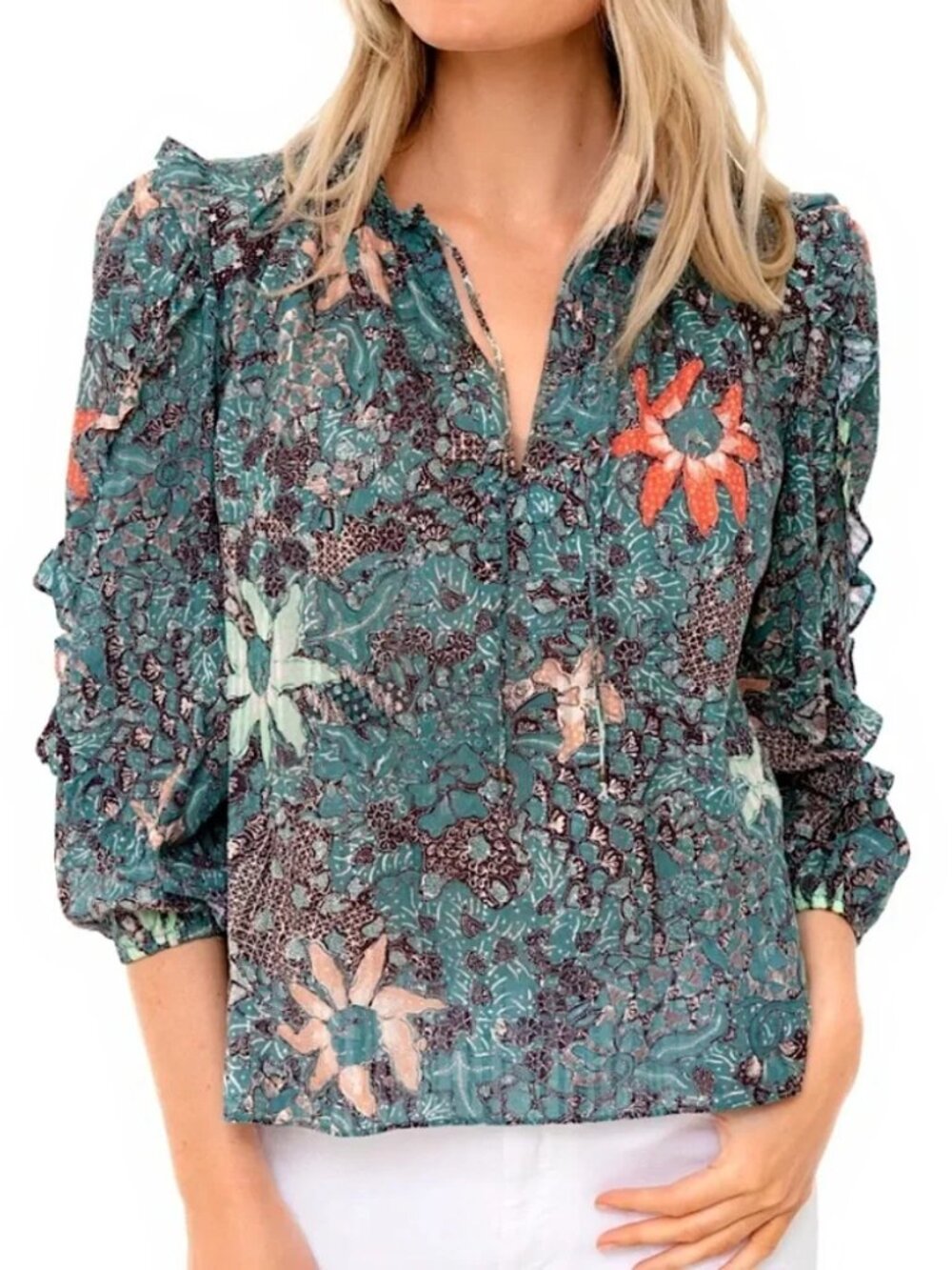 Ulla Johnson Manet Blouse - Colour Malachite - Size 6